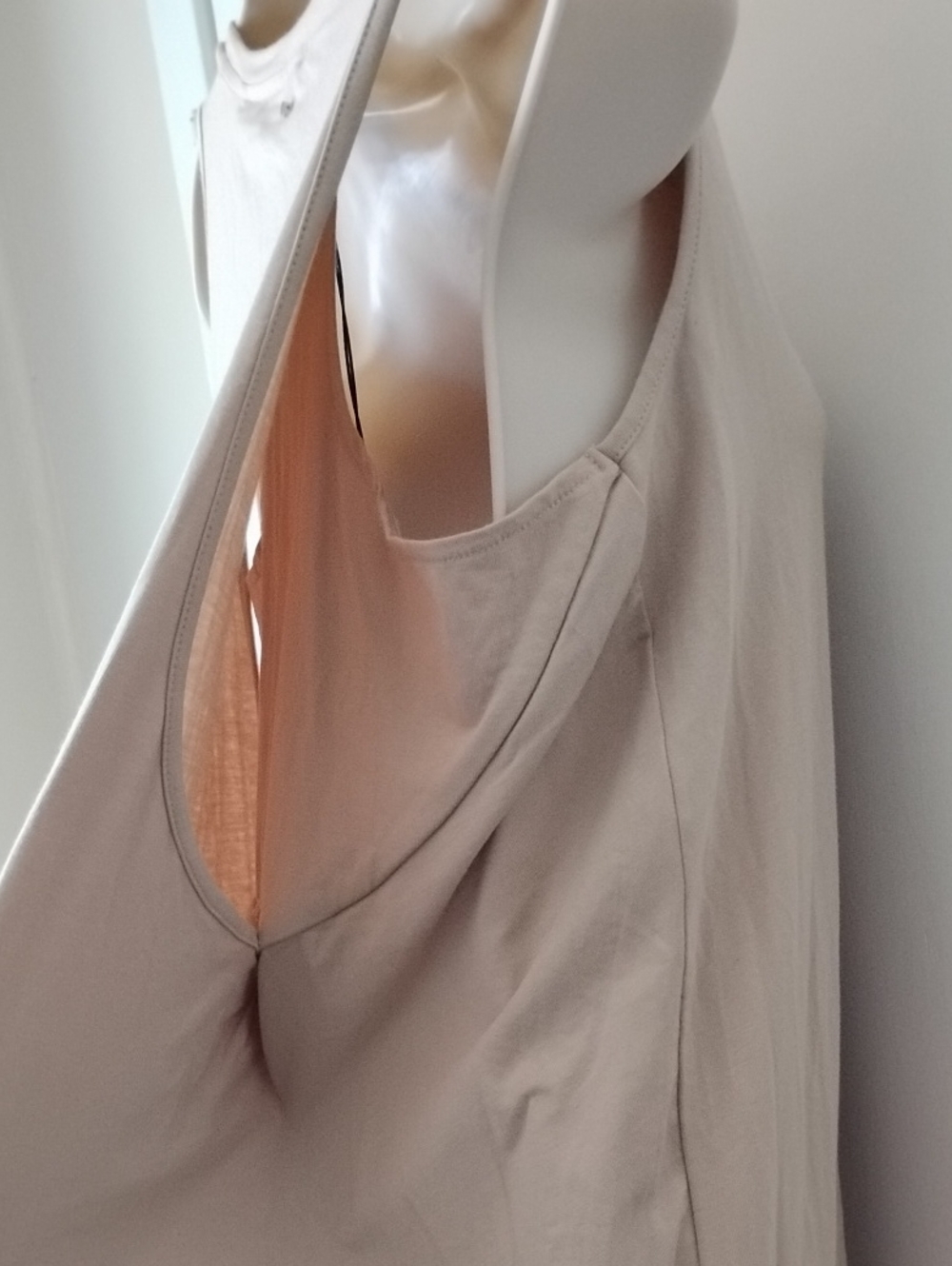 NWT Cuyana Drape Back Midi Dress S Dune Pima Cotton Modal - Picture 7 of 15